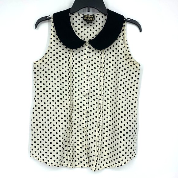 Polka Dot Sleeveless Blouse Medium - Picture 1 of 6